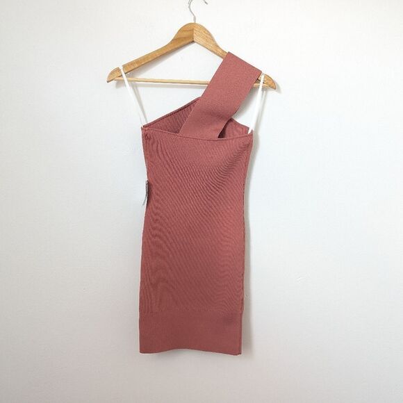 NWT Herve by Herve Leger Praline rose pink one shoulder bandage mini dress - Picture 5 of 6